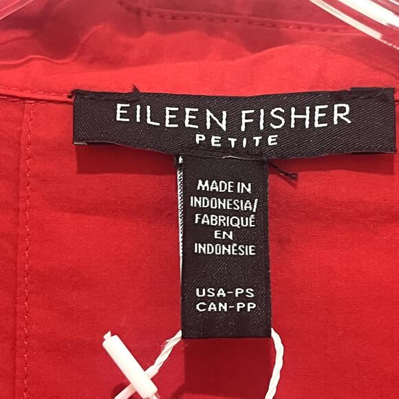 Eileen Fisher Dress Womens Petite Small Crimson Classic Collar Organic Cotton - Picture 10 of 14